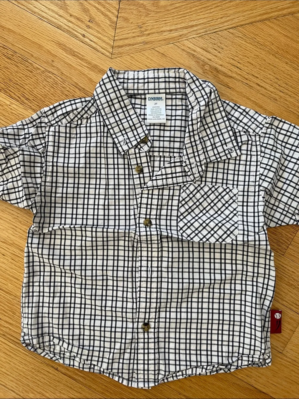 Gymboree Black & White Plaid Button-Down Shirt